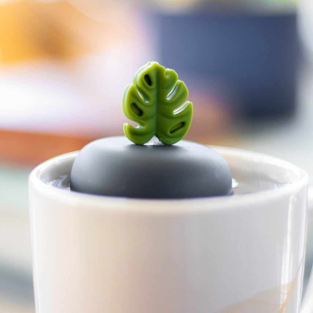Floating Army Green Monstera Tea Infuser - Cute Tea Infuser for Loose Leaf Tea
