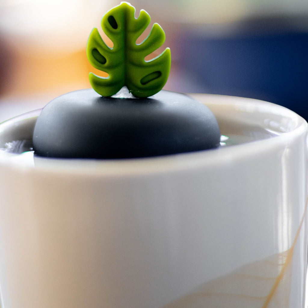 Floating Army Green Monstera Tea Infuser - Cute Tea Infuser for Loose Leaf Tea