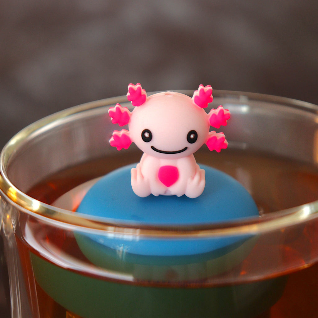 Floating Pink Axolotl Tea Infuser - Cute Animal Tea Infuser for Loose Leaf Tea