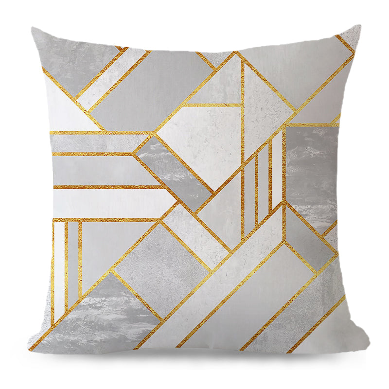 Throw Pillow Cover with 450g Insert, geometric, 18X18, Decorative Cushion – Fancy & Stacy