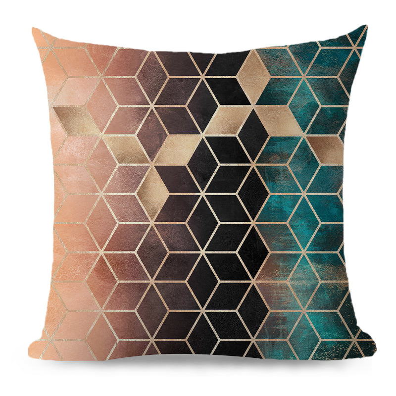 Throw Pillow Cover with 450g Insert, geometric, 18X18, Decorative Cushion – Fancy & Stacy