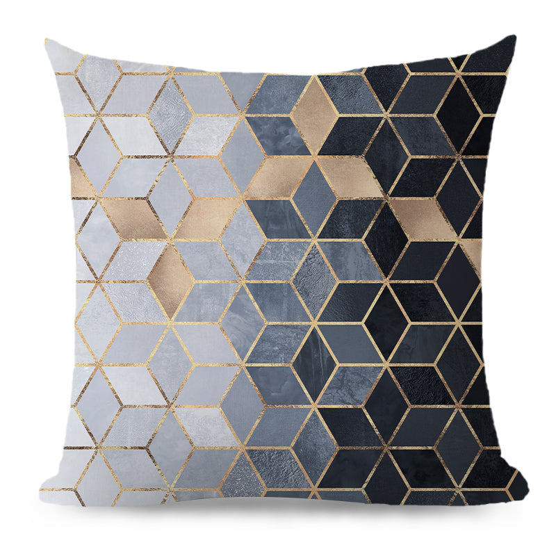Throw Pillow Cover with 450g Insert, geometric, 18X18, Decorative Cushion – Fancy & Stacy