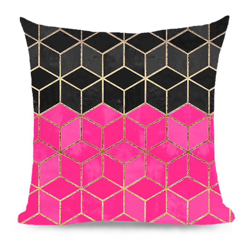 Throw Pillow Cover with 450g Insert, geometric, 18X18, Decorative Cushion – Fancy & Stacy